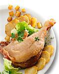 Confit leg of duck with sauteed potatoes