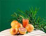 Fresh pink grapefruit juice