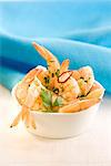 Small bowl of shrimps with garlic