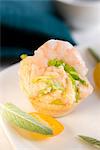 Shrimp and lettuce tartlet