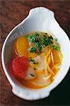 Scallop carpaccio with citrus fruit