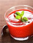 Strawberry soup with fresh mint