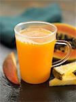 Papaya,pineapple and mango smoothie