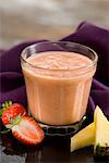 Mango,strawberry and pineapple milkshake