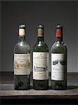 Three  bottles of red Bordeaux wine