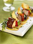 Veal and vegetable brochette