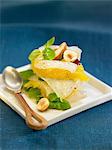 Corn salad,salt-cod,orange and hazelnut salad