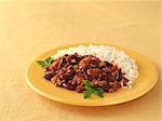 Chili con carne and rice