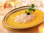 Cream of pumkin soup with scallop carpaccio