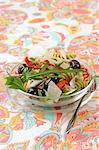 Pasta,sun-dried tomato,olive,rocket and parmesan salad