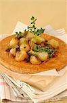 Confit onion thin pastry tart