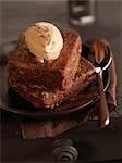 French toast-style gingerbread with a scoop of honey ice cream