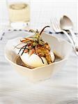 Soft-boiled egg with truffles and ceps