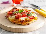 Petite pizza potiron, tomate et mozzarella