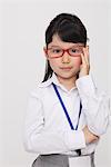 Girl as Office Worker Wearing Spectacles