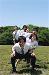 Businesspeople dancing in a Park