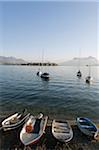 Europe, Italy, Lombardy, Lakes District, boats on Lake Maggiore