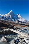 Asie, Népal, Himalaya, Parc National de Sagarmatha, Solu Khumbu Everest région, patrimoine mondial de l'Unesco, Ama Dablam (6812m)