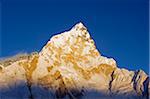 Asie, Népal, Himalaya, Parc National de Sagarmatha, Solu Khumbu région de l'Everest, patrimoine mondial de l'Unesco, Nuptse (7861m), coucher de soleil