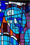 Stained glass window, Regina Mundi Catholic Church (scene of Soweto uprising), Soweto, Johannesburg, Gauteng, South Africa