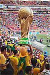 Brasilianischer Fußball-Fans beim World Cup übereinstimmen, Port Elizabeth, Ostkap, Südafrika