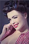 Close-Up of Pin Up Girl Winking