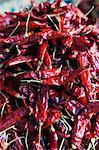 Séchés piments rouges dans un marché à Mysore, Karnataka