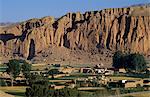 Afghanistan, The Bamiyan Valley, Showing the large Buddha, circa 5th century.Bamiyan flourished as a centre for trade and religious worship until 1221, when the area was attacked by the armies of Genghis Khan.