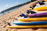 Australia, New South Wales, Sydney. Surfboards on the beach at Manly.