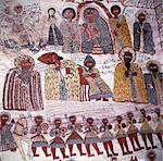 Fine murals decorate the interior of the rock hewn church of Yohannes Maequddi, a two hour walk from Degum on a plateau of the Gheralta Mountains east of Debretsion.The spacious rectangular interior is best known for its ancient, well-preserved murals and paintings.