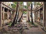 The ruins of a once elegant French military hotel situated on a prime site along Antsirananas seafront. The French handed the hotel over to the Malagasy military in 1972 to 74. It was severely damaged by a cyclone in 1984 and is now beyond repair.Antsiranana means port in the Malagasy language