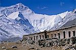 Tibet, Chomolungma, Mount Everest, 8,848m.The village of Rongbuk on the approach to Mount Everest, known locally as Chomolungma.