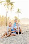 portrait of family on beach