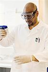 A male researcher in a laboratory, Sweden.