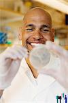 A male researcher in a laboratory, Sweden.