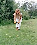 A woman playing boules, Sweden.