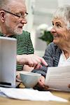 An elderly couple at home, Sweden.