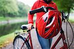 A woman and a bicycle, Sweden.