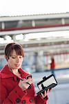 A woman using her mobile phone, Sweden.