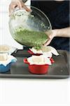 Woman Making Kale Quiche