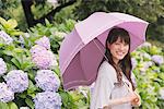 Young adult woman with umbrella