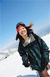 Cheerful Woman In Snow Landscape