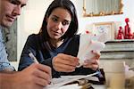 Couple reviewing their finances together