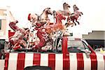 Carousel Horses in Back of Pick-Up Truck