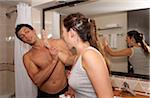 Couple Arguing in Bathroom, Reef Playacar Resort and Spa, Playa del Carmen, Mexico