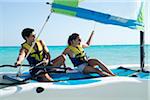 Couple on Catamaran, Reef Playacar Resort and Spa, Playa del Carmen, Mexico