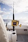 Fishing rod anchored on boat