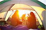 Friends Camping, Hood River, Oregon, USA