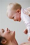 A mother holding her daughter, Stockholm, Sweden.