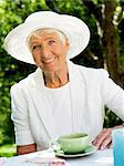 Portrait of a smiling elderly woman, Stockholm, Sweden.